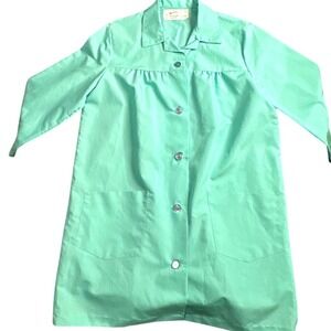 Angelica Mint Green Smock Top Button Front Pockets Medium USA Candy Striper Lab